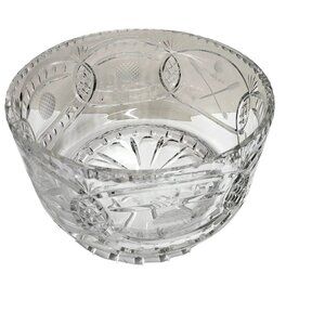 Golf Themed Bowl Par Excellence Hand Cut Glass 24% Lead Crystal 9”